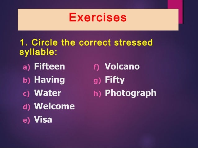Stressed syllables