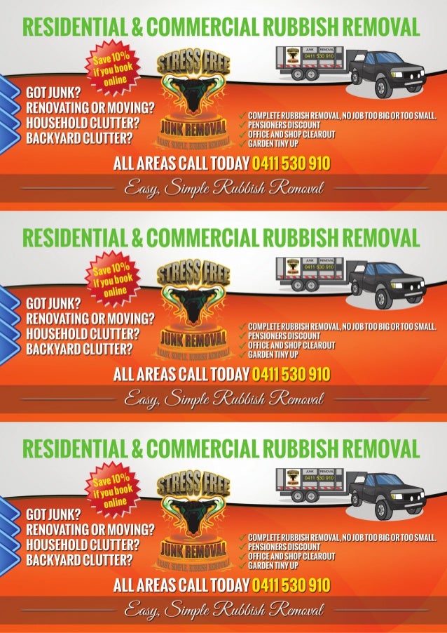 stress free junk removal flyer junk removal flyers