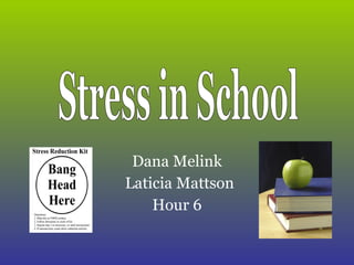 Dana Melink Laticia Mattson Hour 6 Stress in School 