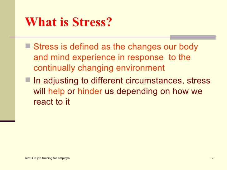 Stress management Stress management