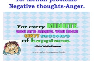 10. Mental problems-
Negative thoughts-Anger.
 