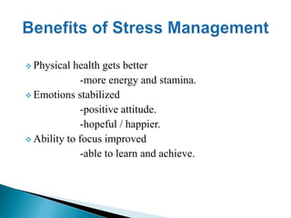  Physical health gets better 
-more energy and stamina. 
Emotions stabilized 
-positive attitude. 
-hopeful / happier. 
 Ability to focus improved 
-able to learn and achieve. 
 