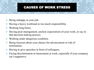 Causes Job Insecurity Stress management | PPTX