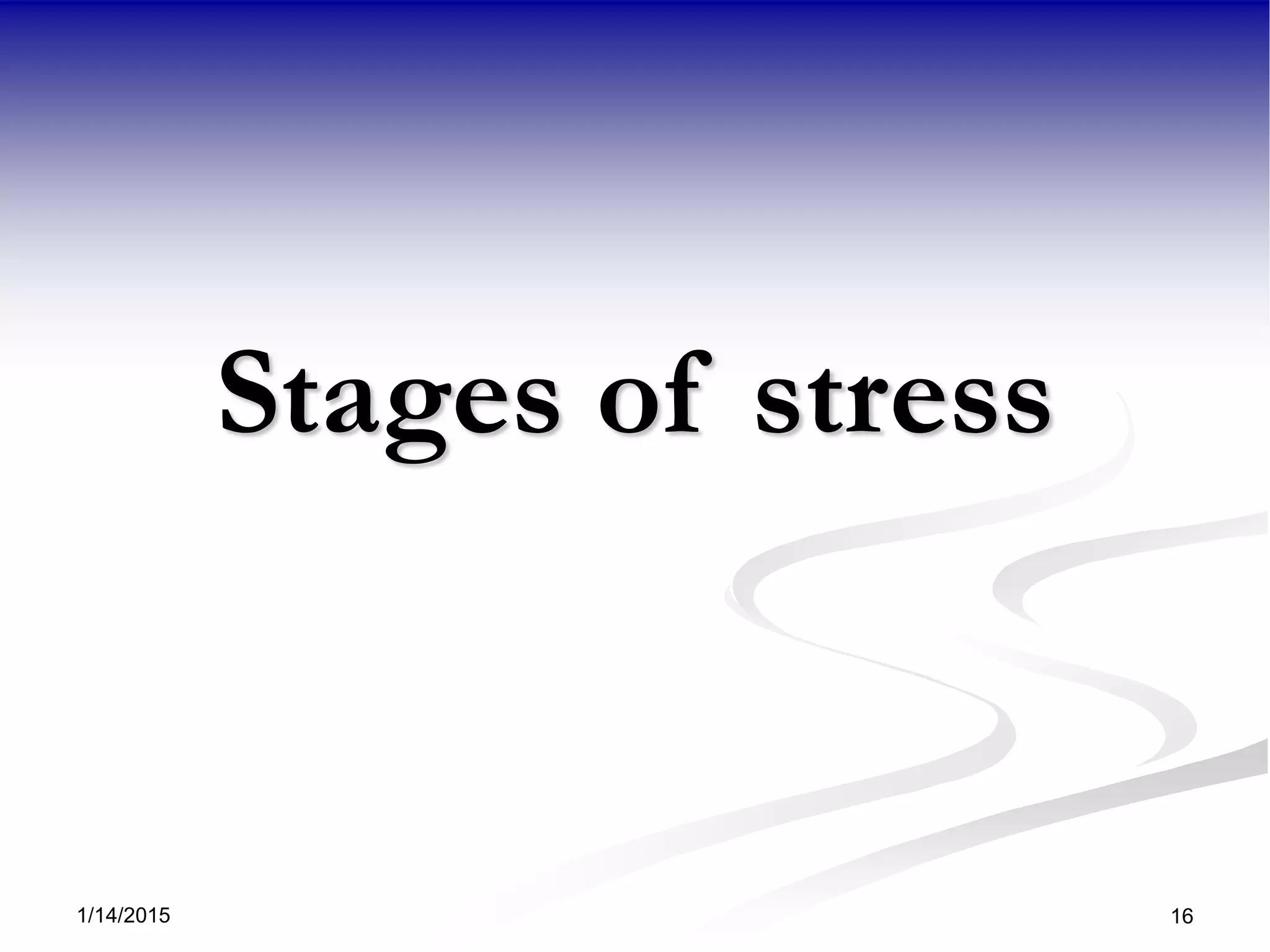 1/14/2015 16
Stages of stress
 