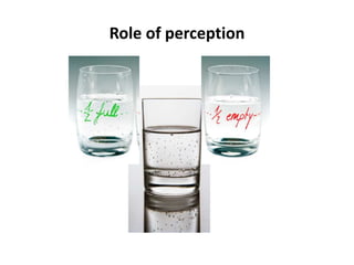 Role of perception
 