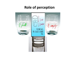 Role of perception
 