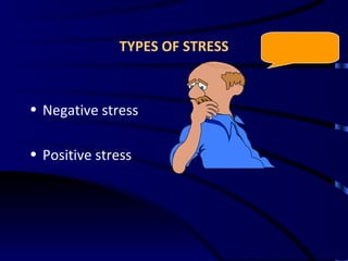 TYPES OF STRESS Negative stress Positive stress 