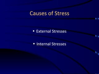 Causes of Stress External Stresses Internal Stresses 