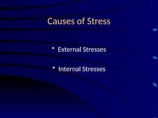 Causes of Stress
• External Stresses
• Internal Stresses
 