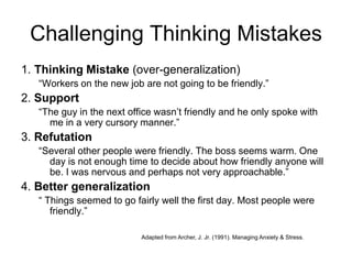 Selective Attention is ignoring accomplishments and positive experiences and focusing only on negative events and perceived failures. This colors your perception of all future experiences and you selectively look for only negative results and reactions