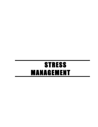 Stress management project report @ icici bank 