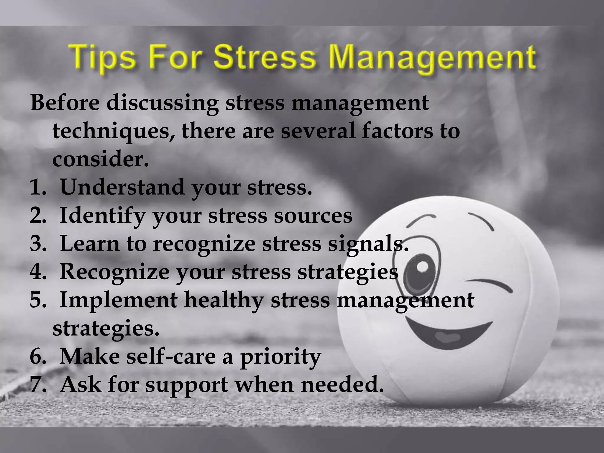 Stress management techniques | PPTX