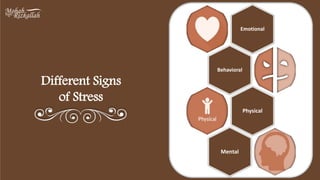 Emotional
Behavioral
Physical
Mental
Different Signs
of Stress
 