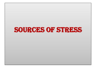 SOURCES OF STRESS
 