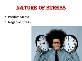 NATURE OF STRESS
• Positive Stress
• Negative Stress
 