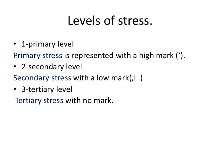 Stress presentation