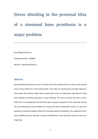 Stress shielding in proximal tibia of a stemmed prosthesis | PDF
