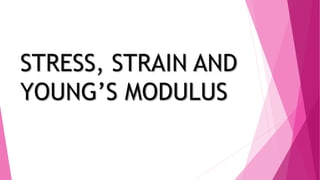 STRESS, STRAIN AND
YOUNG’S MODULUS
 