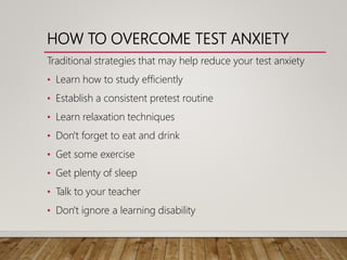 Relax Testing Strategy STRESS and Performance Anxiety During Test-Taking | PPTX