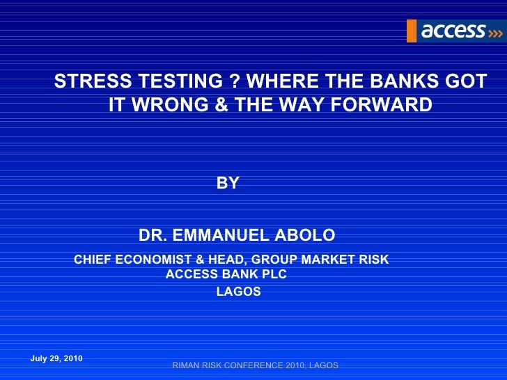 Stress testing banks
