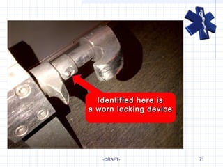 -DRAFT- 71
Identified here isIdentified here is
a worn locking devicea worn locking device
 