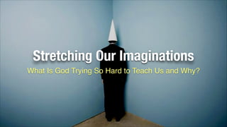 Stretching Our Imaginations
What Is God Trying So Hard to Teach Us and Why?
 