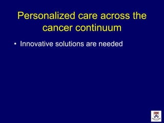 Survivorship Care Plans in the U.S.: Current Status and Future Challenges