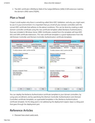 Strict KDC Validation