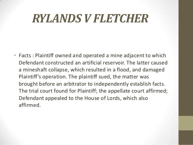 rylands v fletcher dissertation