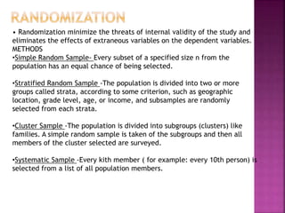 Population Randomization Research design: Design of Experiment | PPTX
