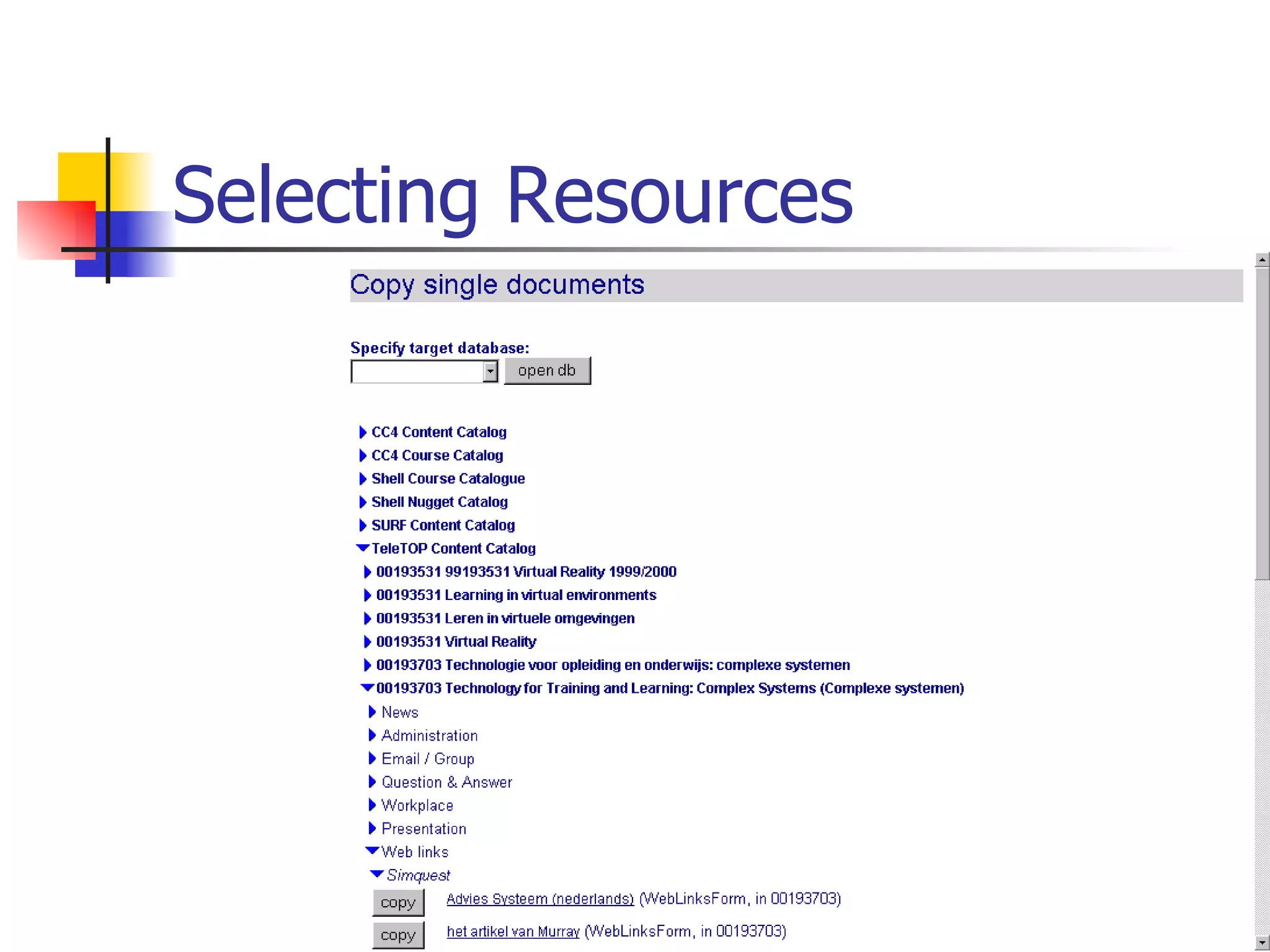 Selecting Resources 