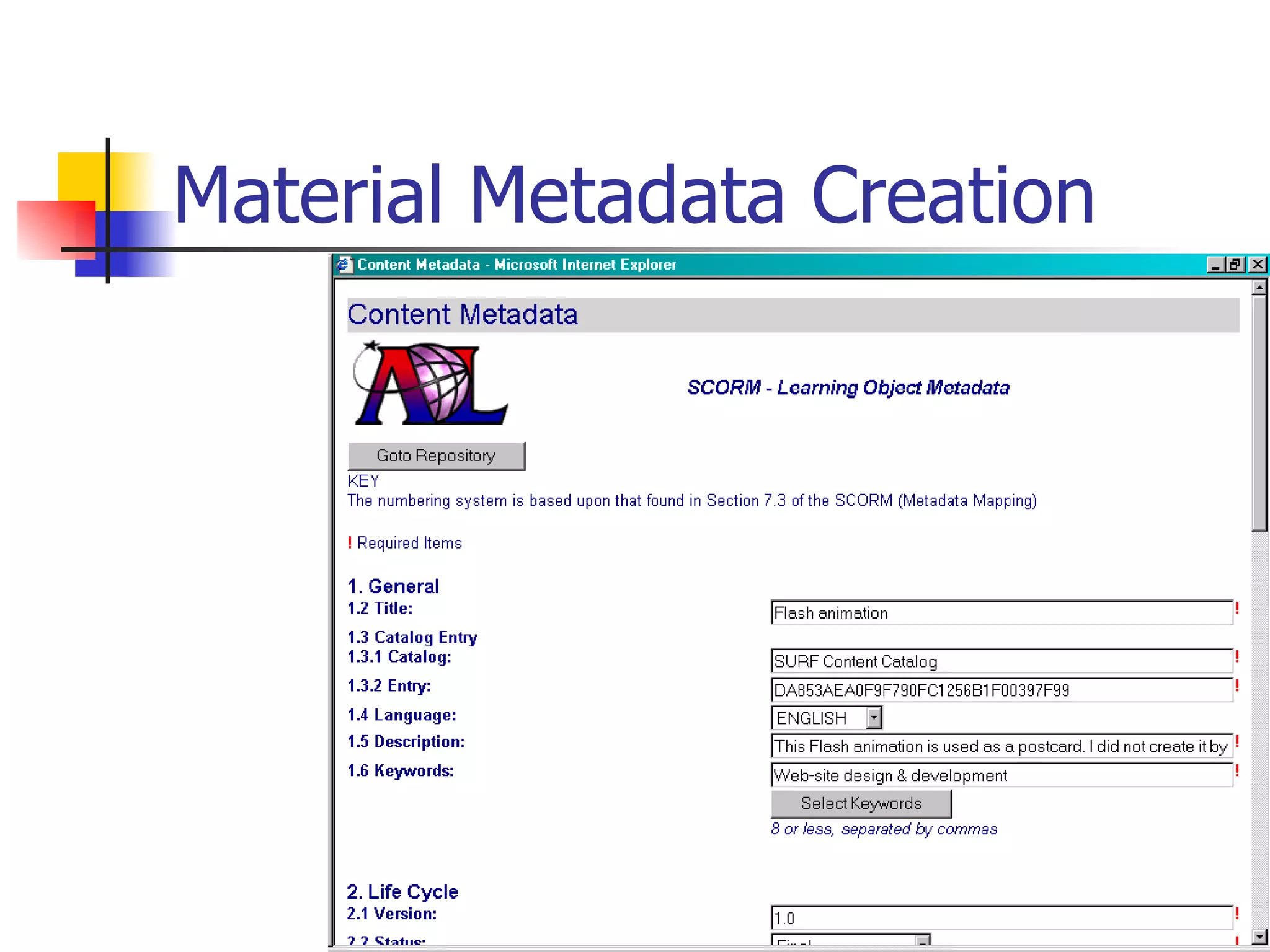 Material Metadata Creation 