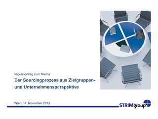 Impulsvortrag zum Thema

Der Sourcingprozess aus Zielgruppenund Unternehmensperspektive

Wien, 14. November 2013

 