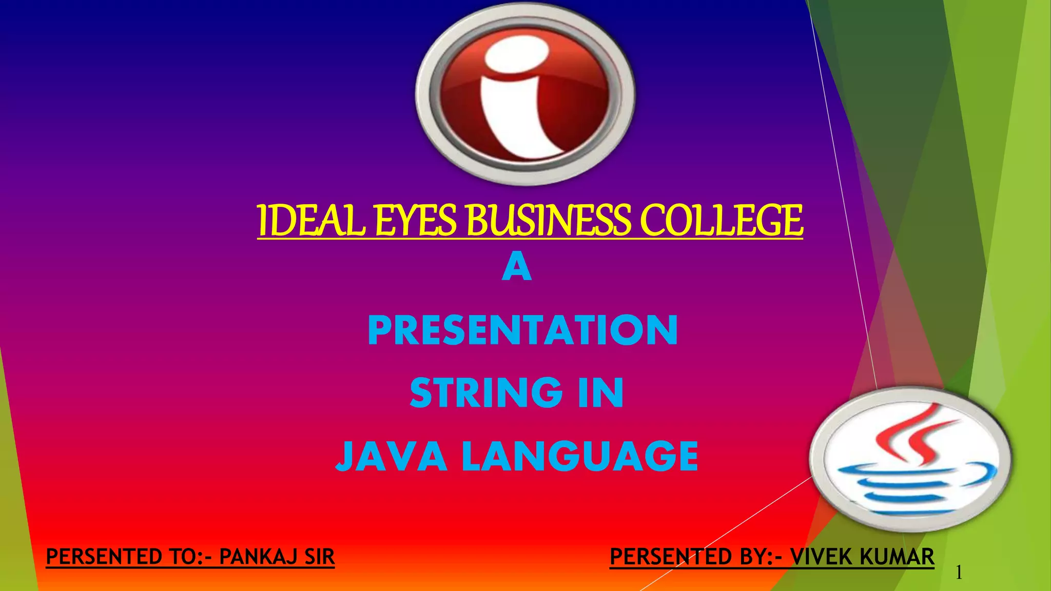 String in java | PPT