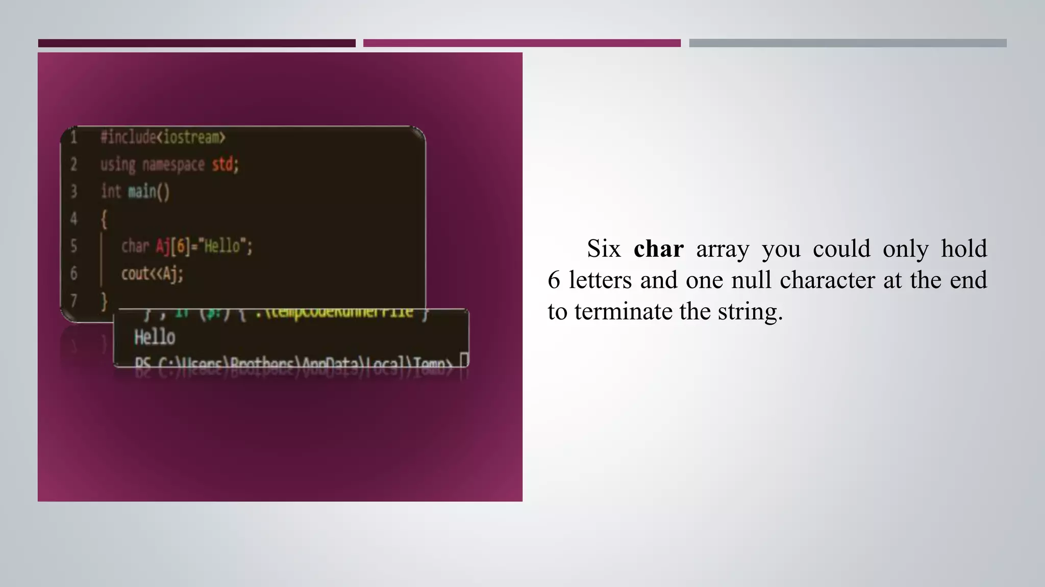 String in programming language in c or c++ | PPT