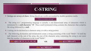 String in programming language in c or c++ | PPTX