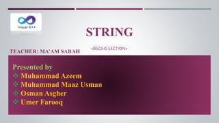 String in programming language in c or c++ | PPTX