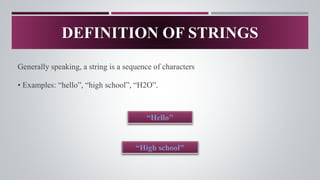 String in programming language in c or c++ | PPT