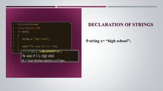 String in programming language in c or c++ | PPT