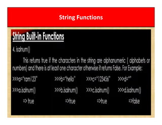 String Functions
 