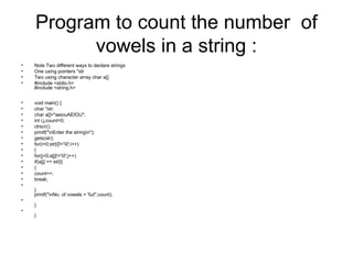 String manipulation techniques like string compare copy | PPT