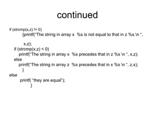 String manipulation techniques like string compare copy | PPT