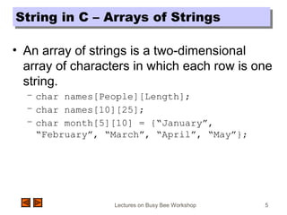 String c | PPT | Programming Languages | Computing