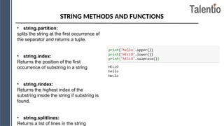 string in python programming in cse subject | PPTX