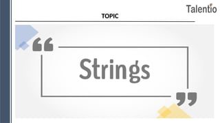 string in python programming in cse subject | PPTX