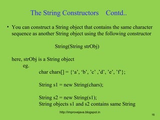 String classes and its methods.20