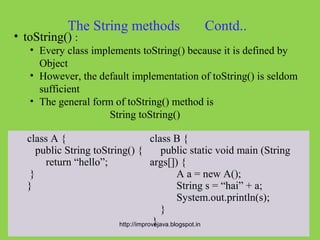 String classes and its methods.20
