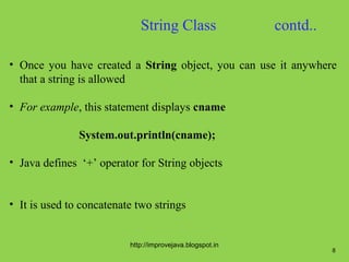 String classes and its methods.20