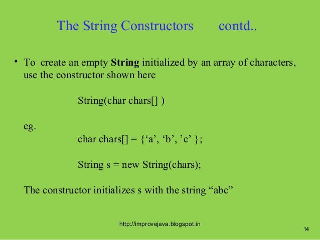 String classes and its methods.20