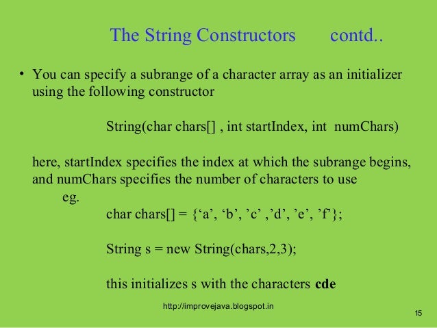 String classes and its methods.20